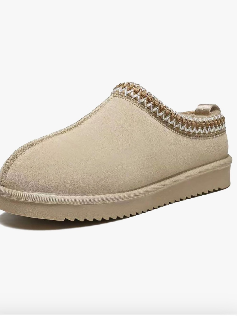 New Cozy Beige Suede Slip-On Slippers